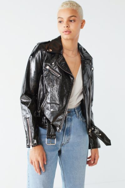 urban outfitters faux leather moto jacket