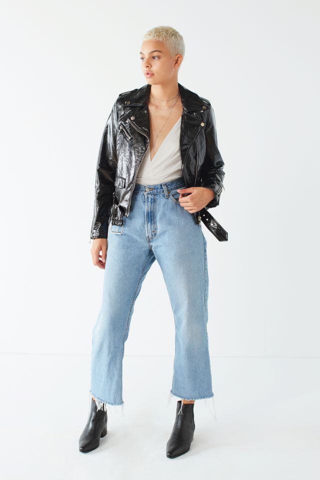 UO Patent Faux Leather Moto Jacket #2