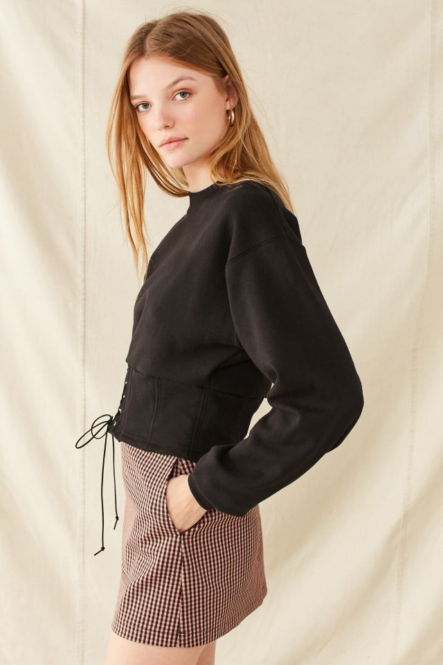 Urban Renewal Recycled Tie-Front Corset Sweatshirt #3