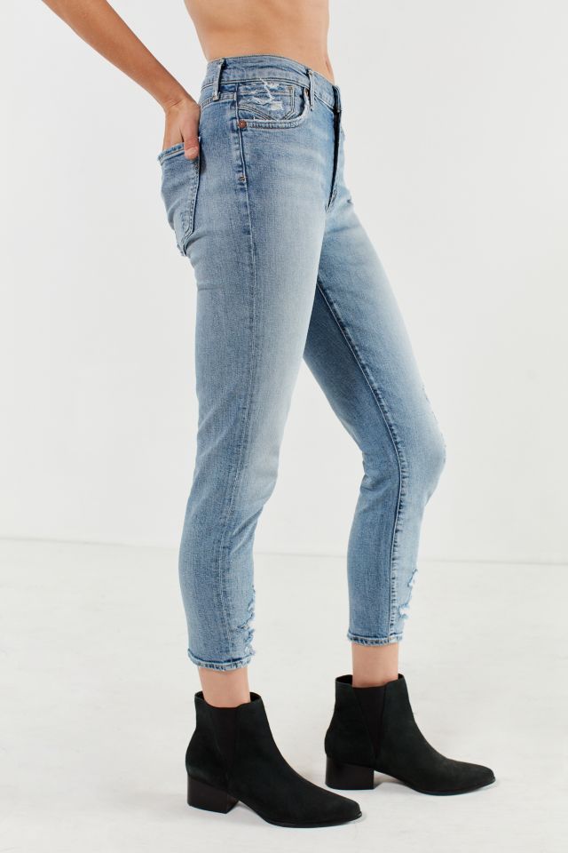 AGOLDE Sophie High Rise Distressed Cropped Skinny Jean Vertigo