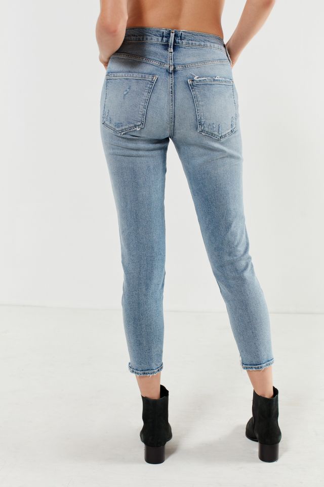 AGOLDE Sophie High Rise Distressed Cropped Skinny Jean Vertigo