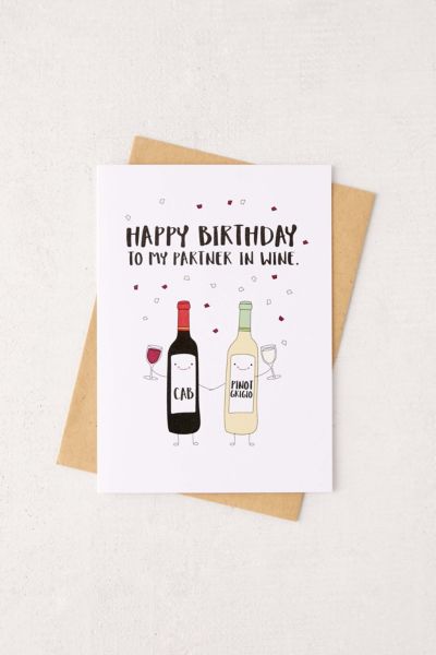 Humdrum Paper Happy Birthday Partner In Wine Card