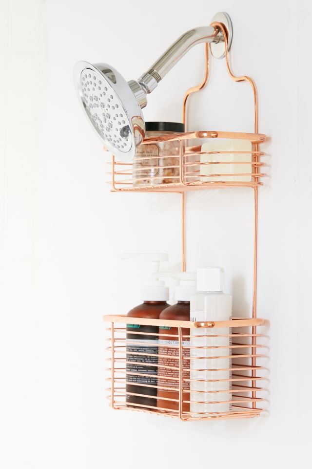 Minimal Rose Gold Shower Caddy  Shower caddy, Gold shower, Gold