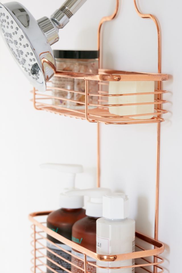 Minimal Rose Gold Shower Caddy  Gold bathroom decor, Gold shower