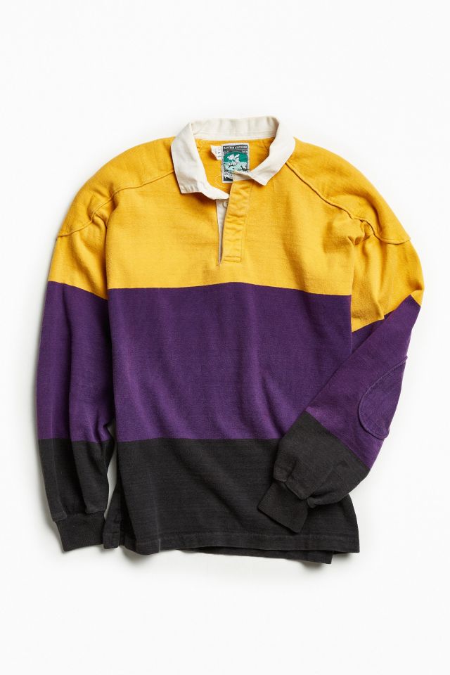 Vintage McIntosh & Seymour Yellow + Purple Rugby Shirt | Urban Outfitters