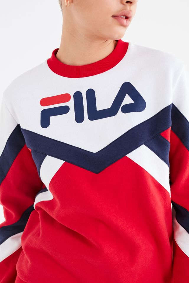 Fila panel logo crew on sale sweatshirt