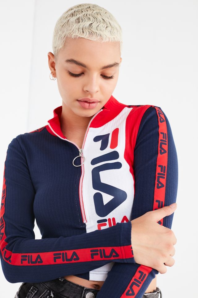 FILA + Mock-Neck Zipper Top | Urban Outfitters