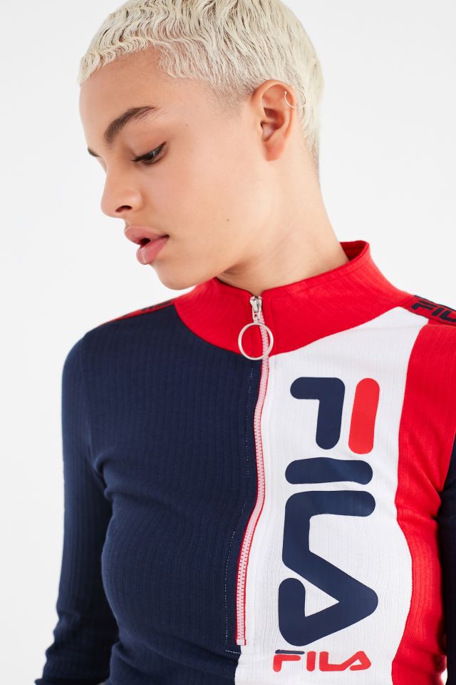 FILA + UO Mock-Neck Zipper Top #2
