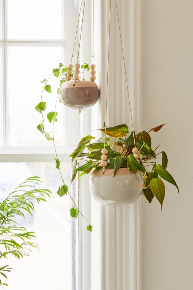 Stevie Wood Bead Hanging Planter #1