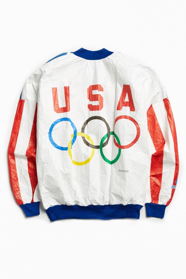Vintage USA Olympic Rings Cycling Windbreaker Jacket #1