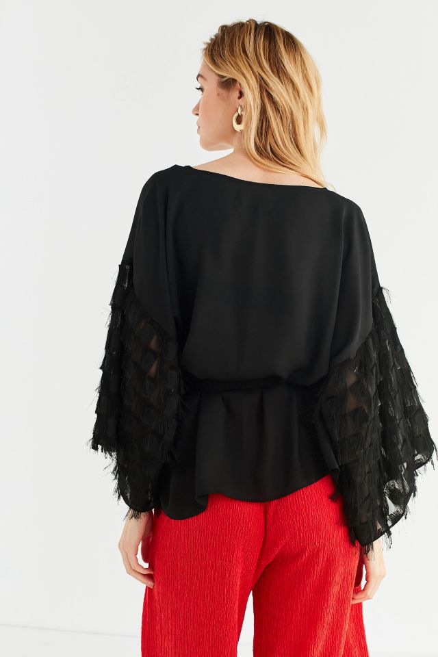 Jovonna London Bacari Checkered Fringe Top #1