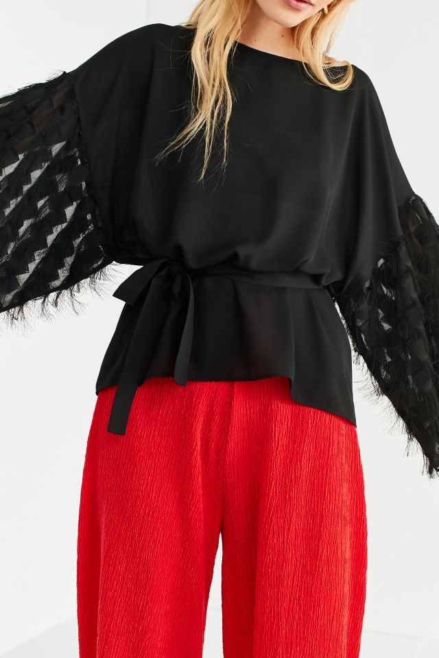 Jovonna London Bacari Checkered Fringe Top #3