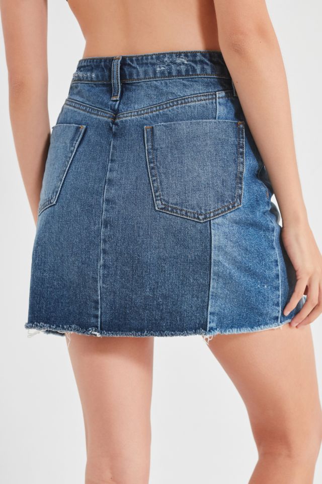 UO Spliced Denim Mini Skirt #1