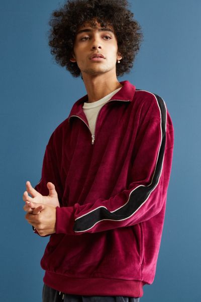 UO Chester Velour Half-Zip Jacket | Urban Outfitters