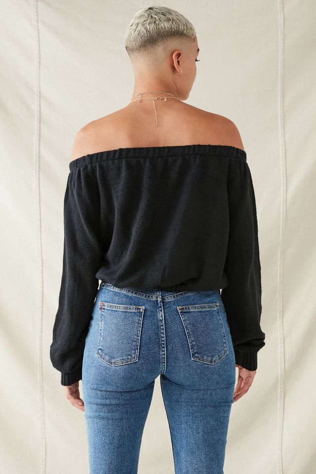Urban Renewal Recycled Off-The-Shoulder Cropped Sweater #1