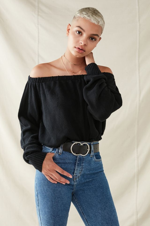 Urban Renewal Recycled Off-The-Shoulder Cropped Sweater #4