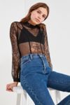 UO Victoria Sheer Lace Button-Down Top | Urban Outfitters