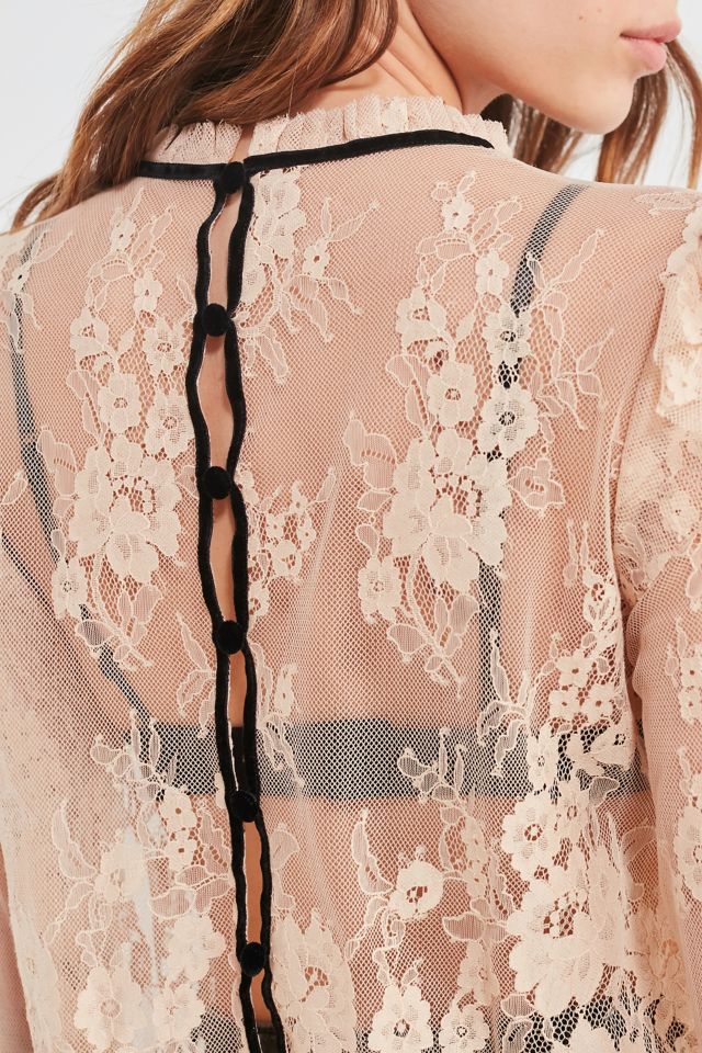 UO Eloise Sheer Lace Top #4