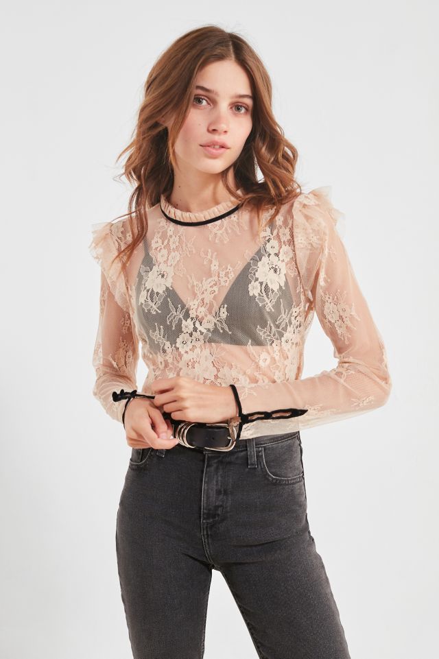 UO Eloise Sheer Lace Top #5