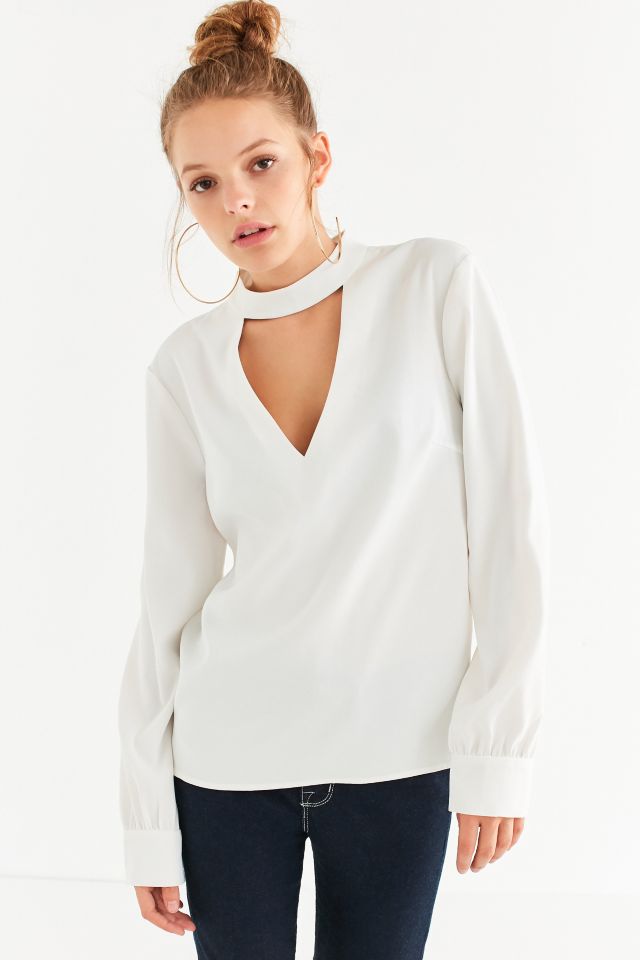 UO Cut Out Collar Blouse