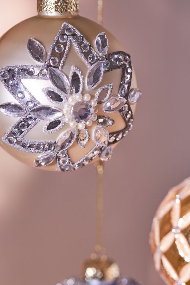 Assorted Embellished Ball Christmas Ornament - Set Of 4 #1