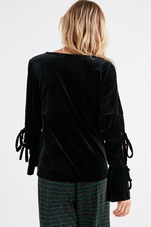 Lucca Couture Elizabeth Velvet Tie Sleeve Top #1