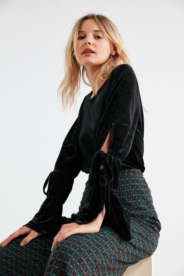 Lucca Couture Elizabeth Velvet Tie Sleeve Top #3