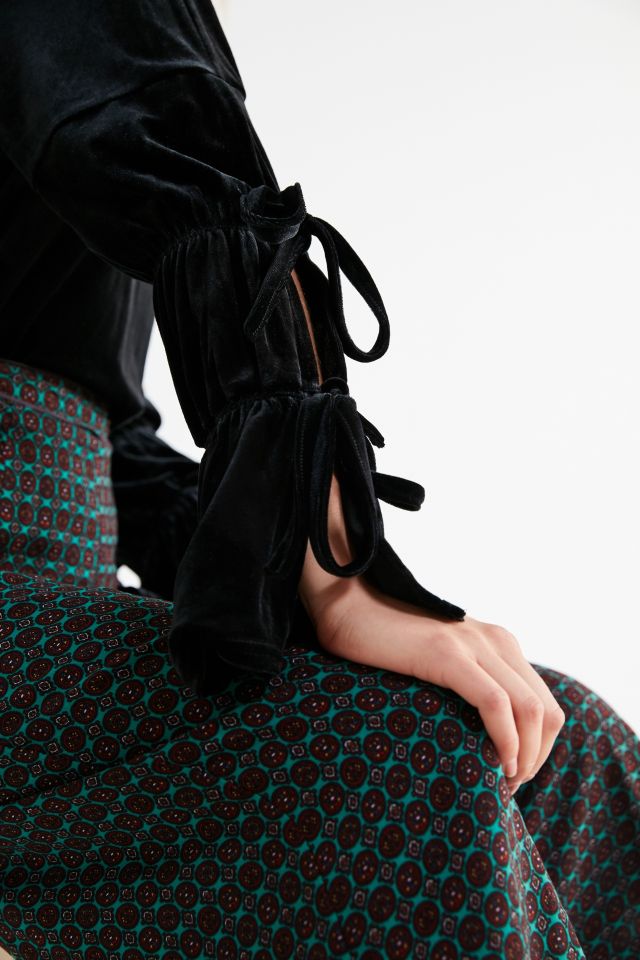 Lucca Couture Elizabeth Velvet Tie Sleeve Top #4