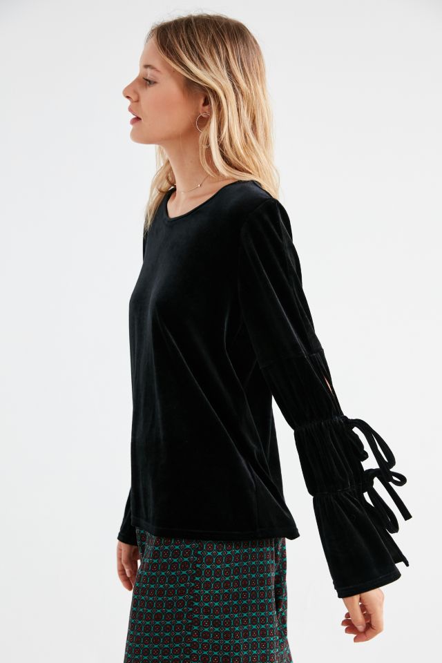 Lucca Couture Elizabeth Velvet Tie Sleeve Top #5
