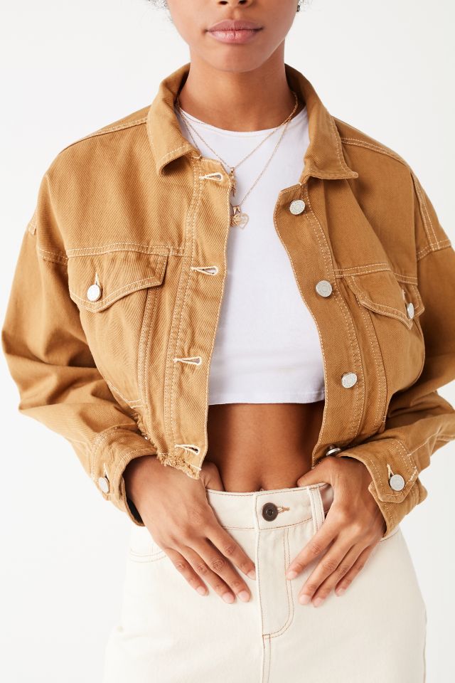 Blouson de camionneur en denim court surdimensionné UO #3