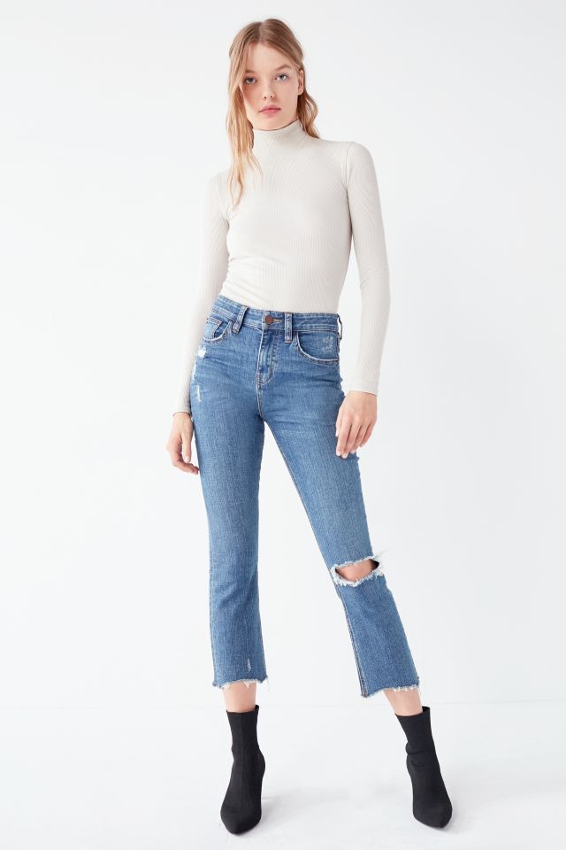 High rise best sale crop kick jeans