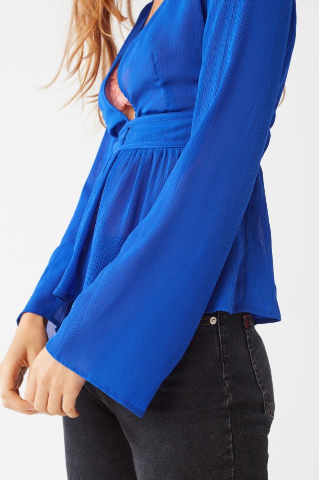 UO Deep V Open-Back Blouse #3
