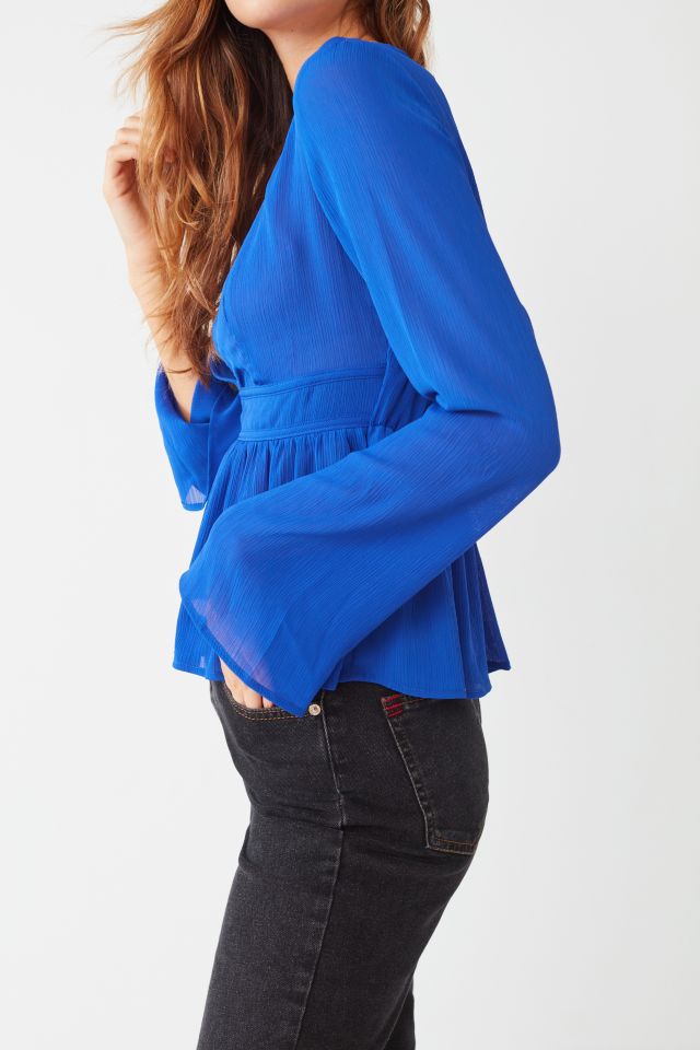 UO Deep V Open-Back Blouse #5