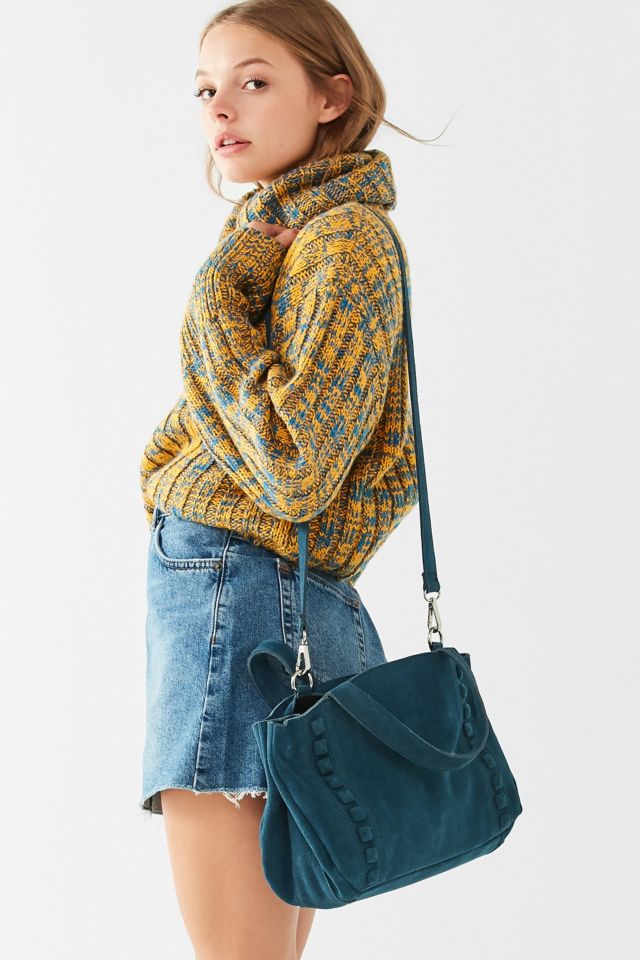 Suede Studded Crossbody Bag