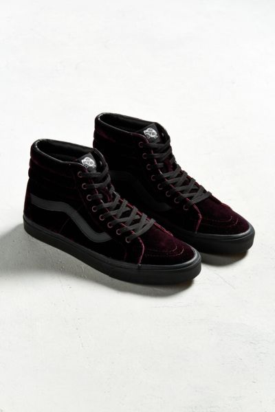 maroon velvet vans