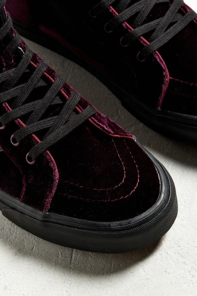 Maroon velvet vans best sale