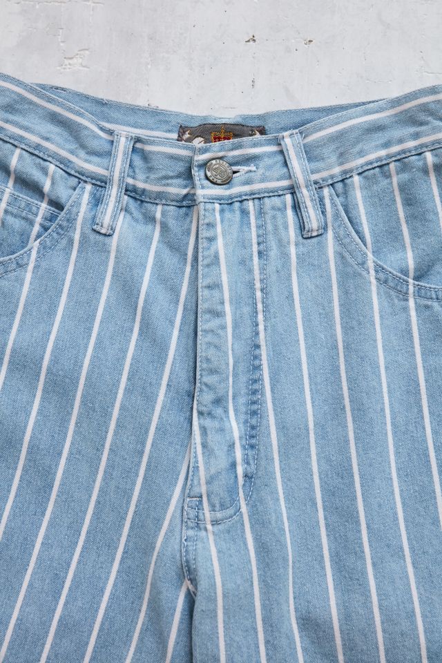 Short en denim vintage à rayures des années 90 #1