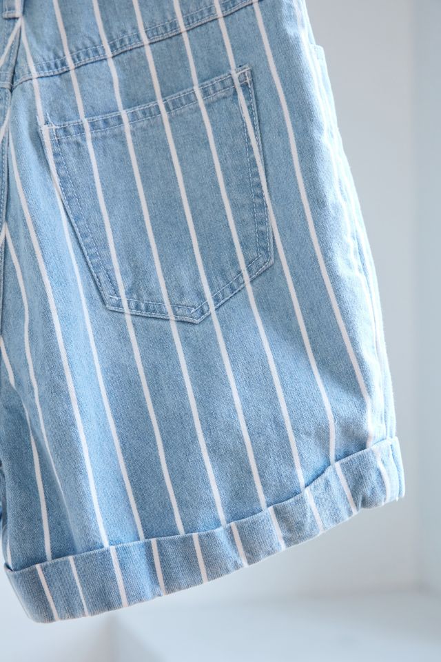 Short en denim vintage à rayures des années 90 #4