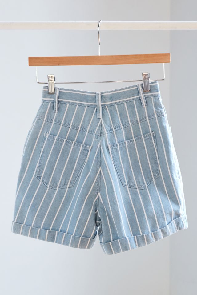 Short en denim vintage à rayures des années 90 #5