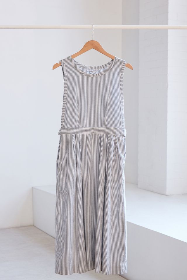 Vintage Blue Stripe Midi Dress