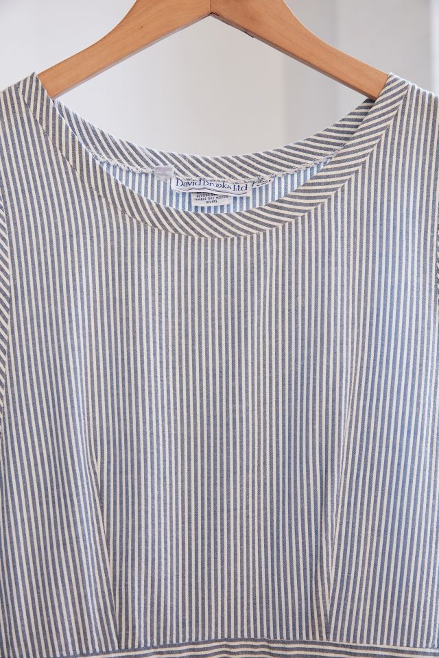 Vintage Blue Stripe Midi Dress #1