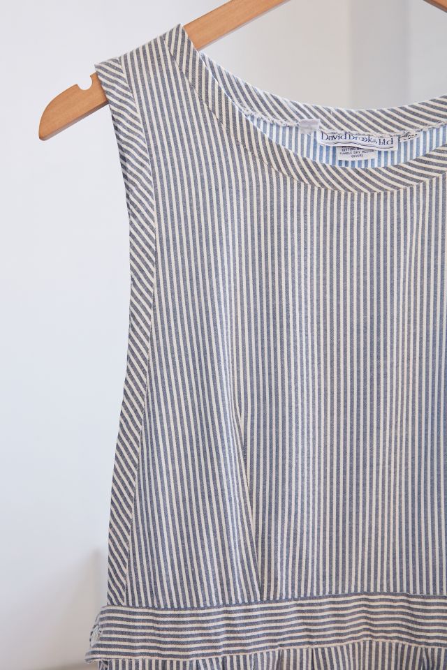 Vintage Blue Stripe Midi Dress #2