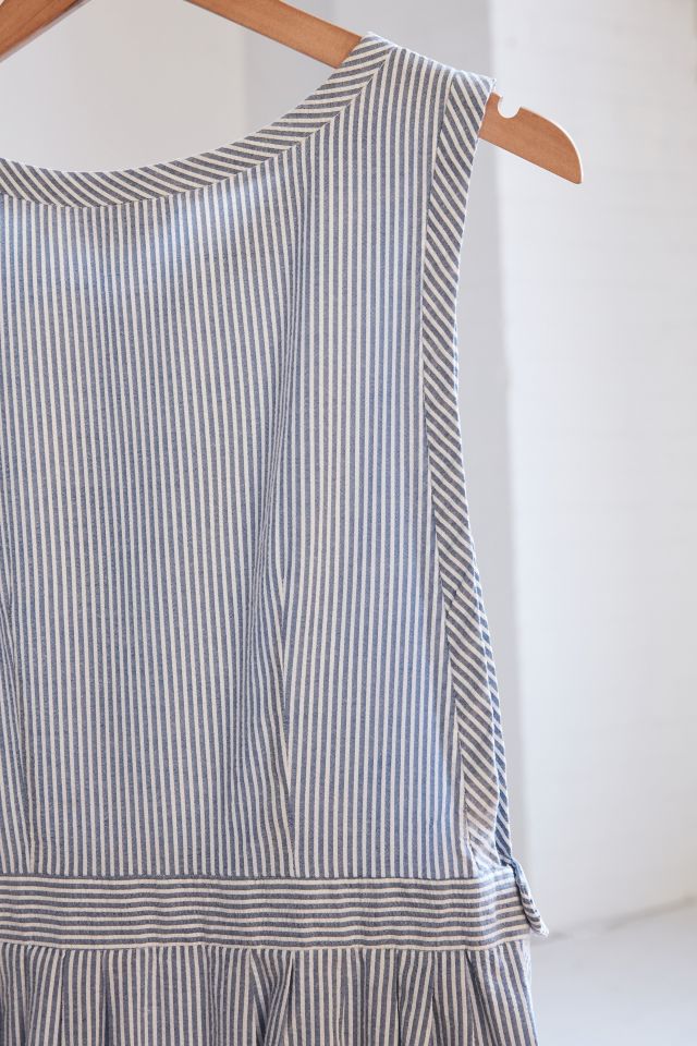 Vintage Blue Stripe Midi Dress #5