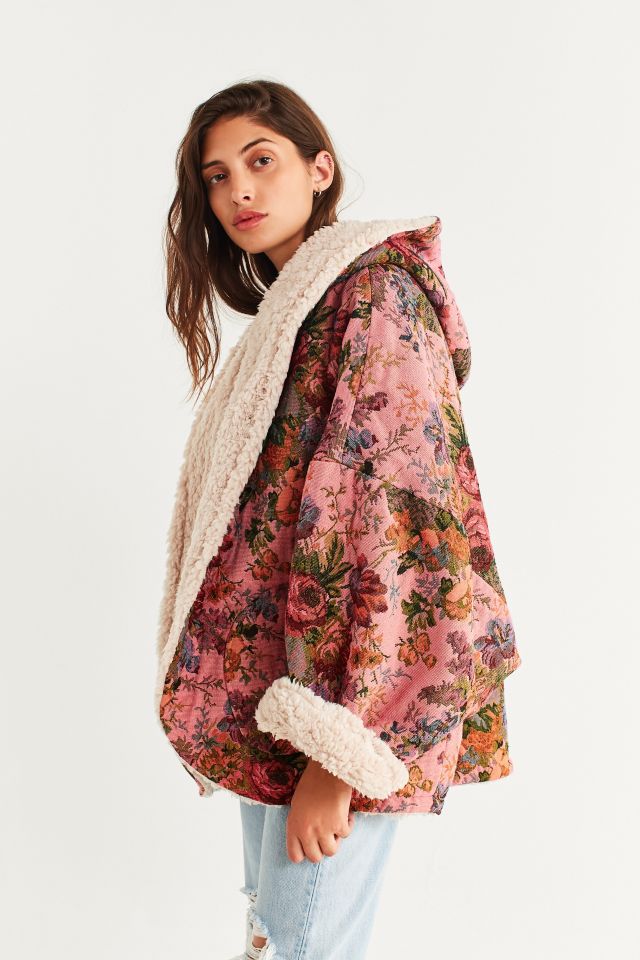 Urban outfitters shop fluffy reversible jacket