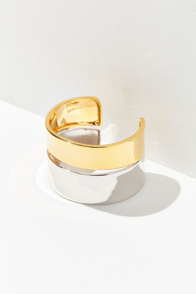 Mixed Metal Cuff Bracelet Urban Outfitters