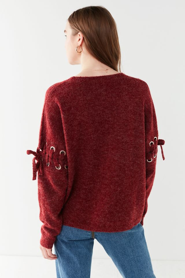 UO Nadine Lace-Up Sleeve Sweater #3