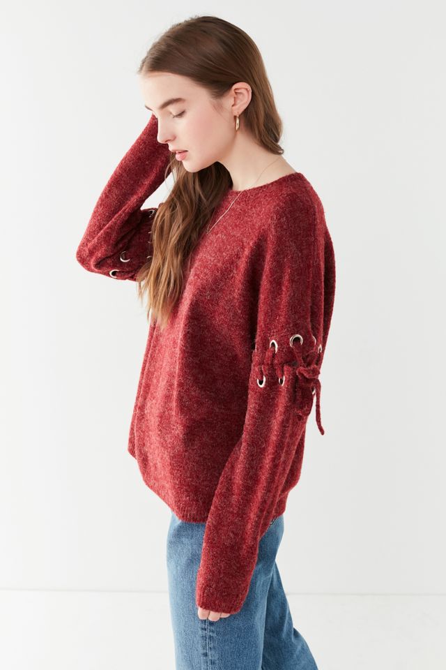 UO Nadine Lace-Up Sleeve Sweater #4