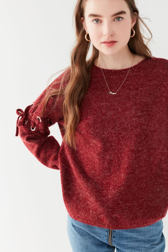 UO Nadine Lace-Up Sleeve Sweater #5