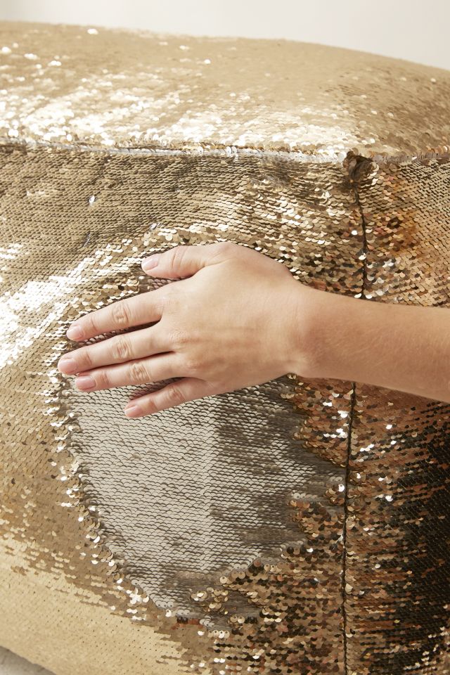 Reversible Sequin Pouf #3