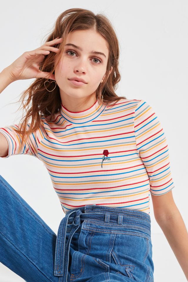 UO Zola Striped Mock-Neck Top #3